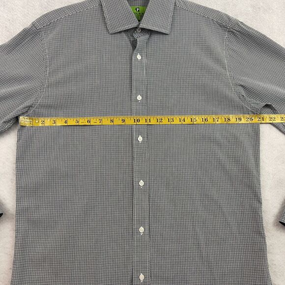 Bristol & Bull Shirt Mens Size Medium 15- 15 1/2 32/33 Blue Check Button Up - Picture 12 of 14